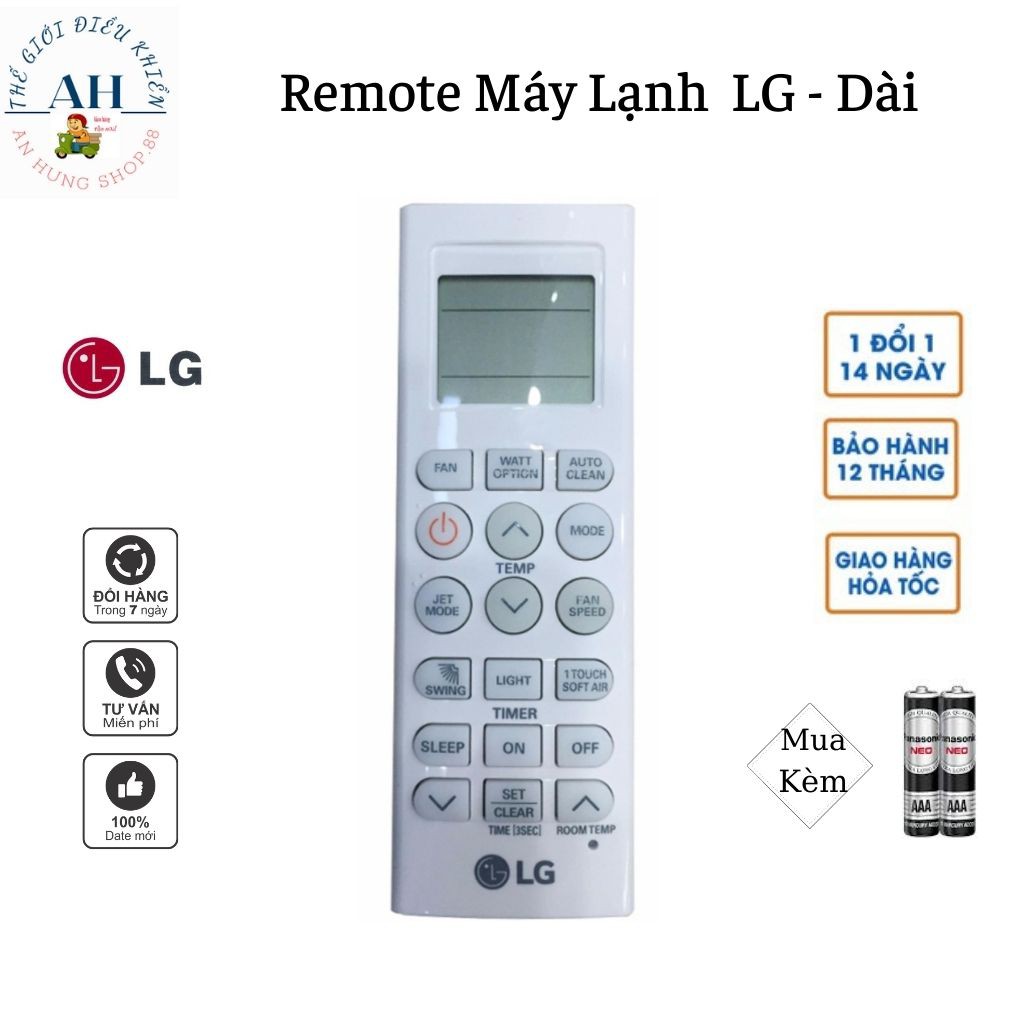 Điều khiển điều hòa LG Inverter dài -Remote sử dụng cho máy lạnh LG 2 chiều