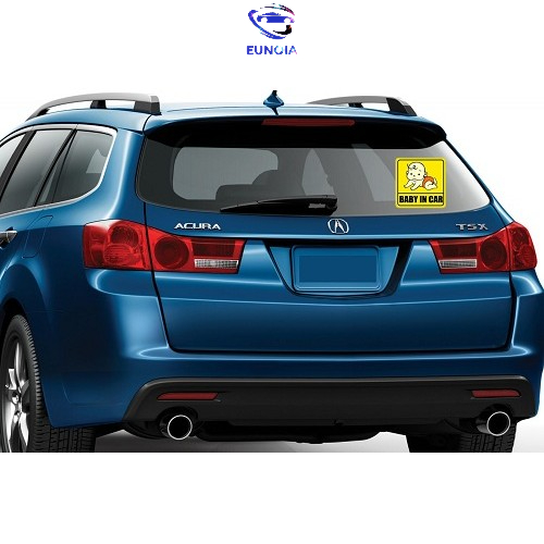 Tem/Miếng dán phản quang xe ô tô Baby In Car tiện ích (5 mẫu cực hót - size to 11x11cm)