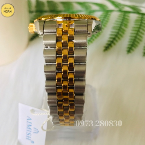 Đồng Hồ Nữ AIMISH chính hang đính đá mạ vàng thời trang sang chảnh size28mm
