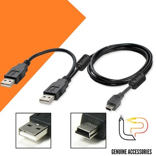 Cáp chữ Y USB 2.0 to Mini USB cho HDD box - CABLE (DÙNG CHO BOX 2.5) 2 ĐẦU USB + 1 ĐẦU KTS