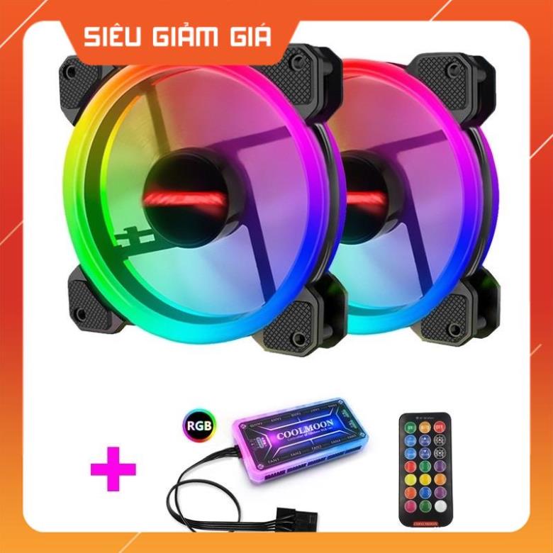 Fan Case Coolmoon/Coolman Sunshine 12cm RGB có kèm Hub và Remote Control Led