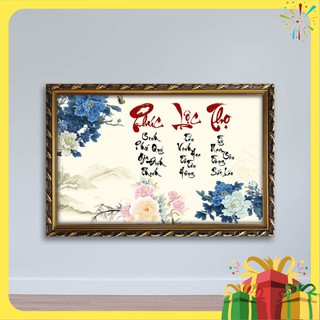 Tranh tết treo tường thư pháp chữ Phúc Lộc Thọ ép gỗ TT1441