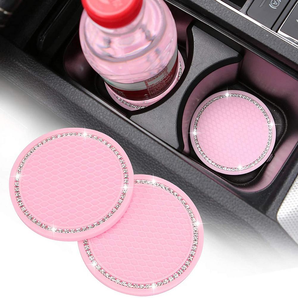 Miếng lót cốc xe hơi đính đá Miếng lót ly ô tô gắn đá