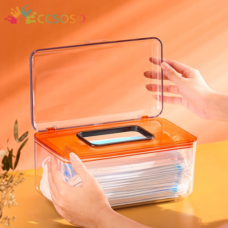 Hộp Đựng Khẩu Trang Trong Suốt Sức Chứa Lớn Chống Bụi Tiện Dụng