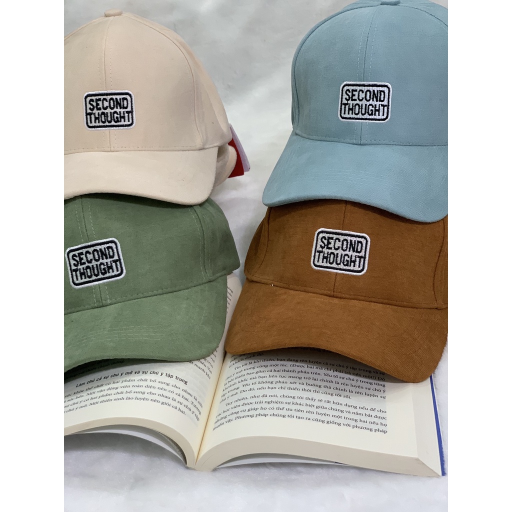 Mũ lưỡi trai nam nữ thêu chữ second though form unisex MS001 phong cách Ulzzang Thời trang PONIVA siêu hot