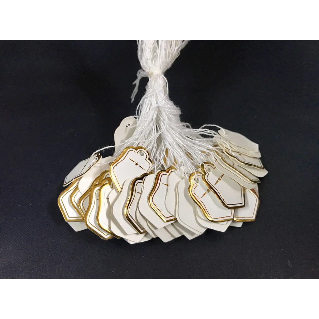 Mộc - combo 100 tag giấy viền xám viền vàng viền ánh đỏ viền xanh dương