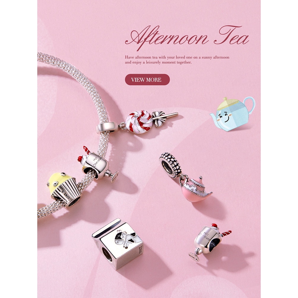 Mặt trang sức BAMOER SCC1491 chất liệu bạc 925 thiết kế hình kẹo mút đáng yêu