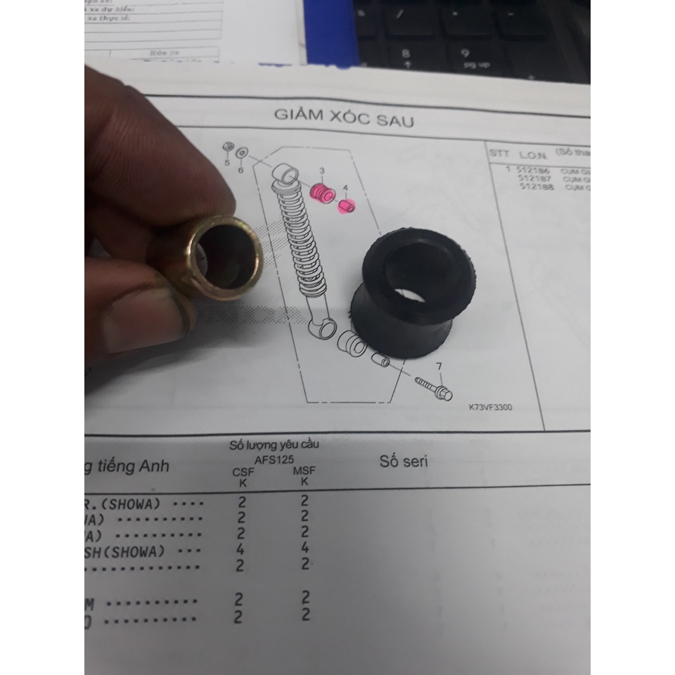 Khâu và cao su phuộc Trên : Funeo , Wave 1 , Ab, Vison ,sh..