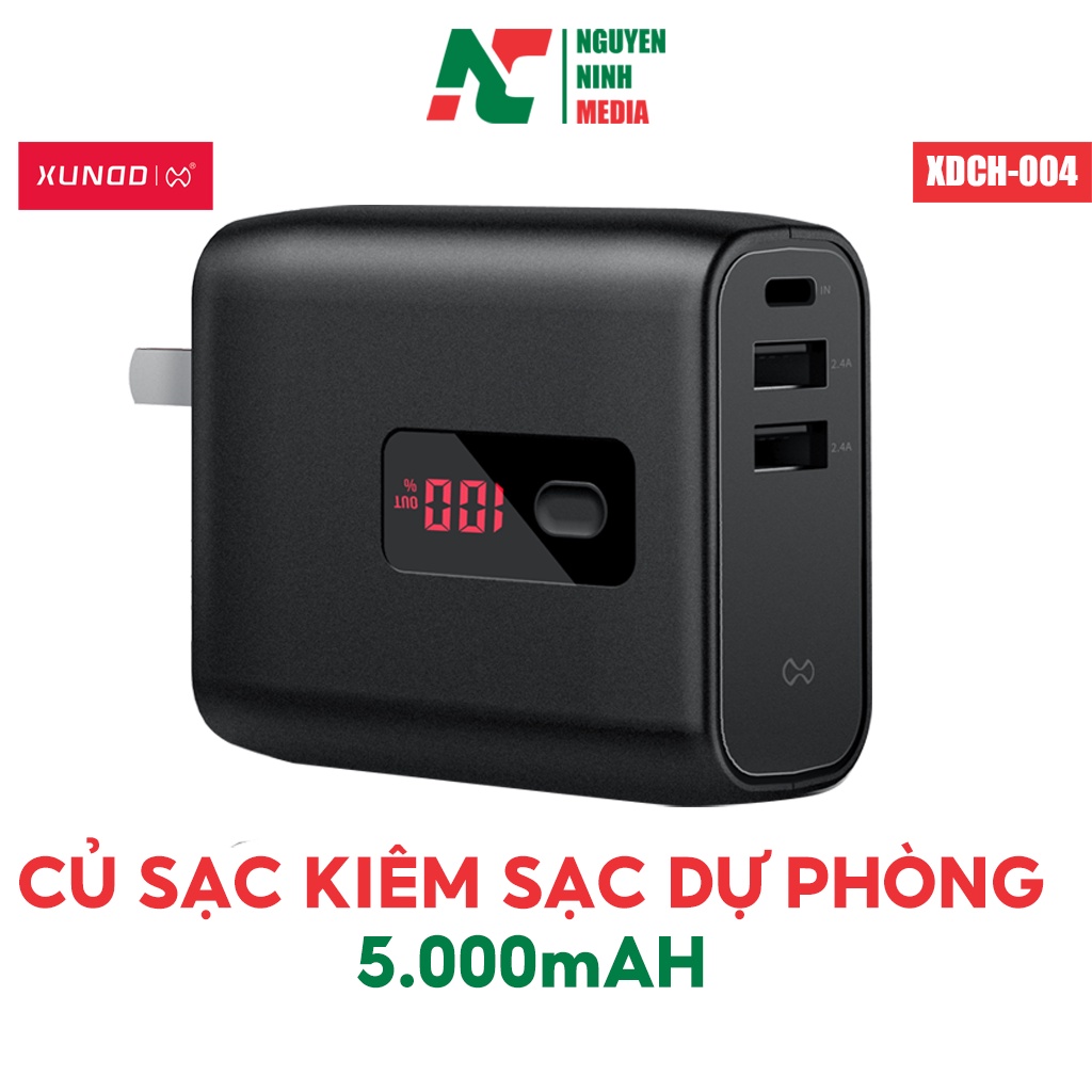 Củ Sạc Nhanh Kiêm Sạc Dự Phòng 6700mAh Tích Hợp Sạc Không Dây Chuẩn Qi 5W