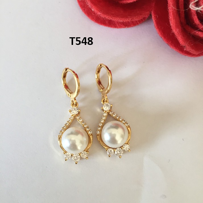 Bông Tai Ngọc Phong Cách Nhẹ Nhàng Khuyên Tai Nữ Mạ Vàng 18k T548 NaMoo Jewelry