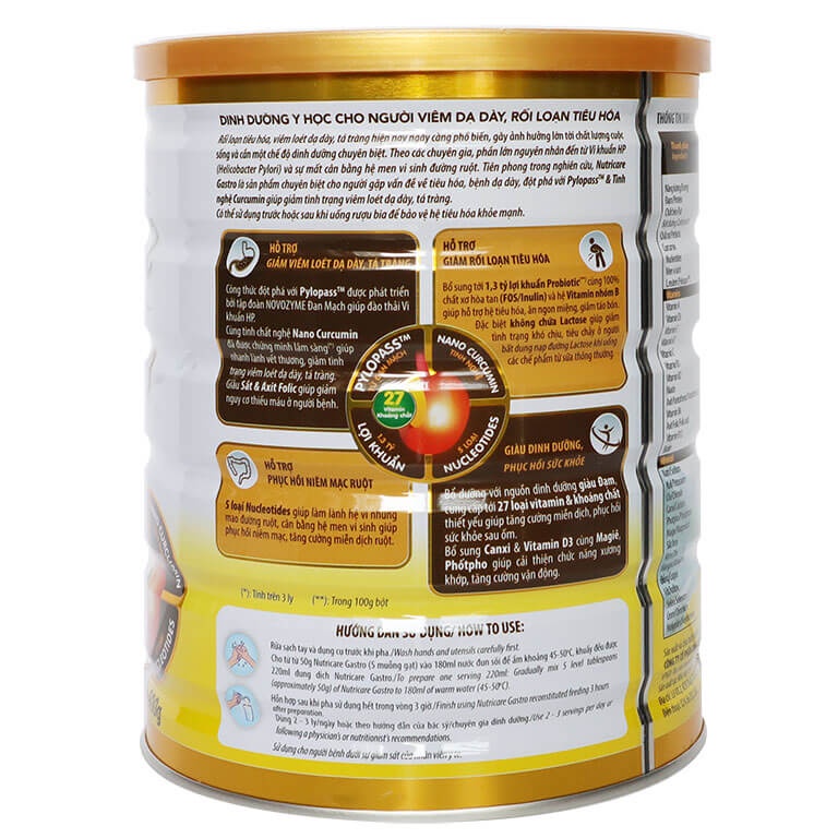 Sữa Nutricare Gastro Cho Người Bệnh Dạ Dày