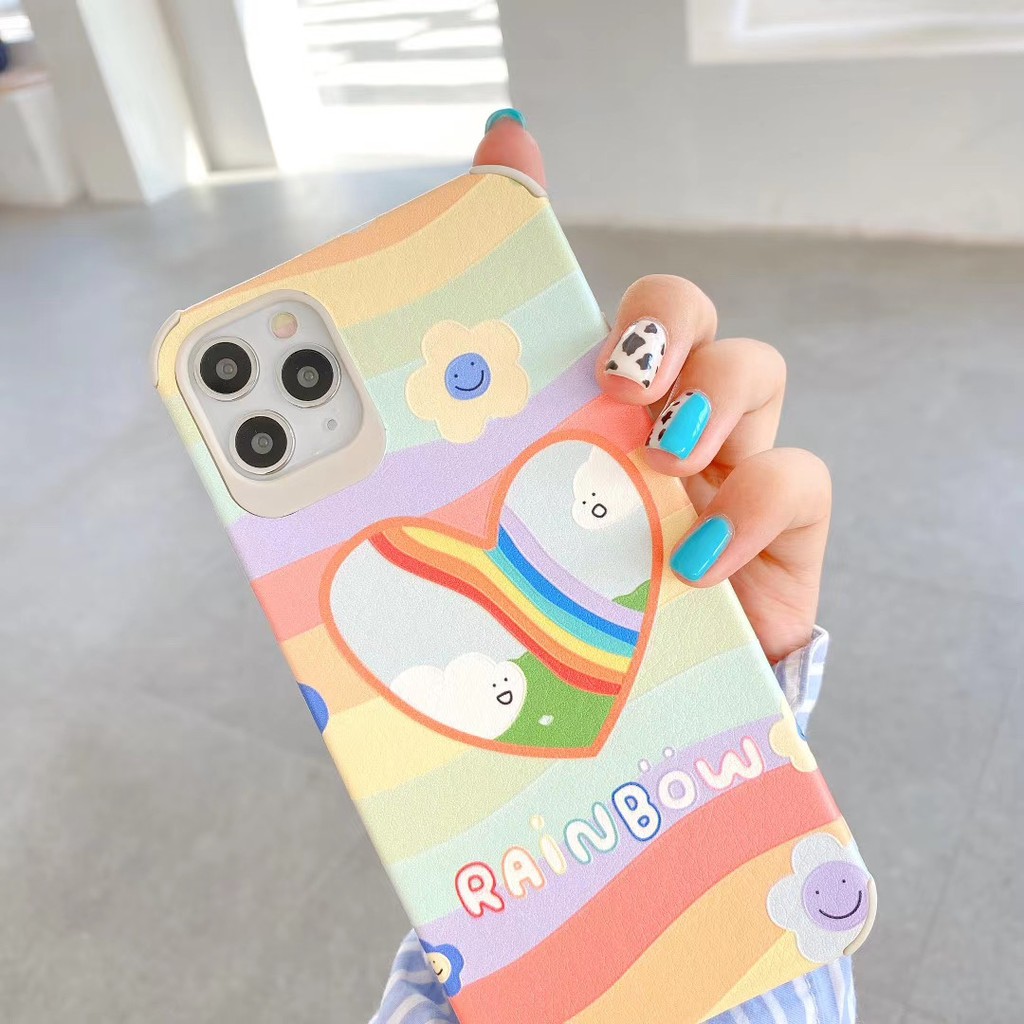 Ốp điện thoại mềm hình gấu cầu vồng cho iPhone 7 8 SE2020 Plus X XS XR XSmax 11 Pro Promax | BigBuy360 - bigbuy360.vn