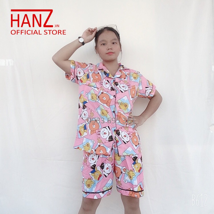 Bộ đồ ngủ nữ pijama cộc đùi bộ mặc nhà chất kate cao cấp thái thoải mái dễ thương giá rẻ Hanz.vn H23 | BigBuy360 - bigbuy360.vn