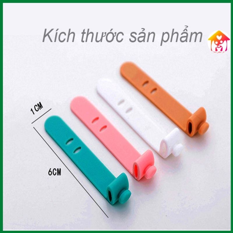 Bộ 4 dây đai silicon gấp gọn chống rối cáp sạc và tai nghe nhiều màu