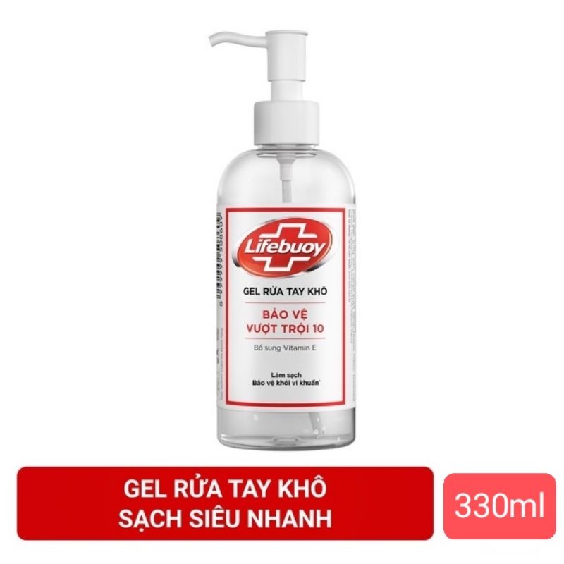 Nước rửa tay khô Lifebuoy chai có vòi 330ml