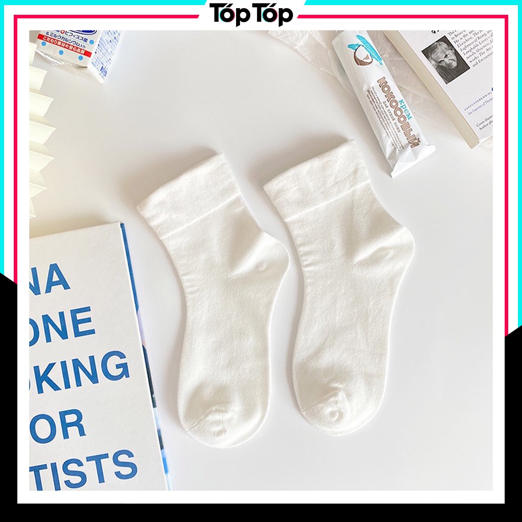 Tất nữ cổ cao họa tiết trắng tinh khôi, vớ nữ cổ cao nhiều mẫu