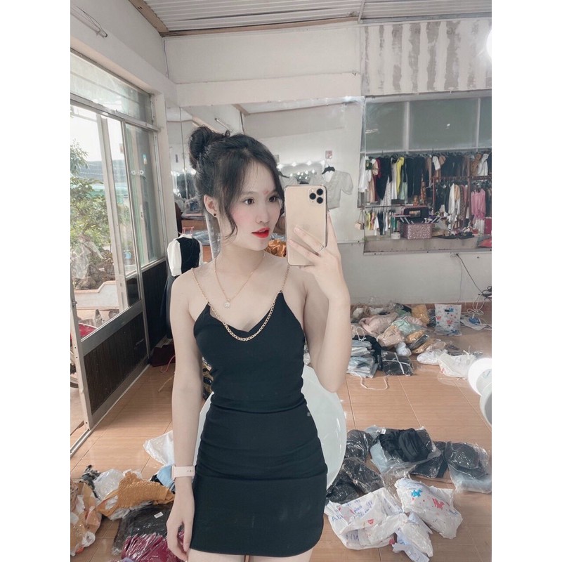 ĐẦM BODY Phối Xích Hottrend ( ảnh thật mẫu mặc)