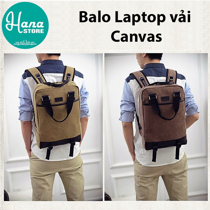 BALO LAPTOP DU LỊCH VẢI CANVAS CAO CẤP SIÊU BỀN B9002