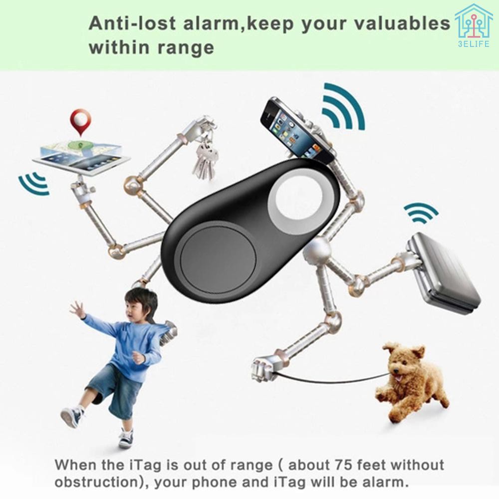 Smart GPS Tracker Finder Bluetooth Locator Wireless Anti Lost Alarm Sensor Selfie Shutter Voice Recording for Key Wallet Car Kids Pets Dog