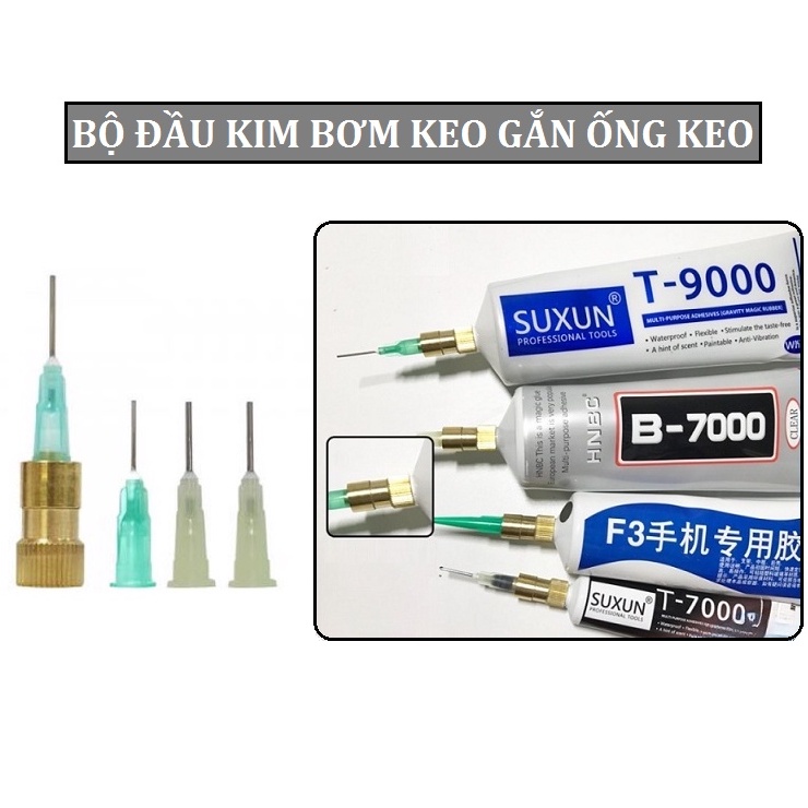 Bộ đầu kim bơm keo gắn ông keo T7000-T8000-T9000-E7...