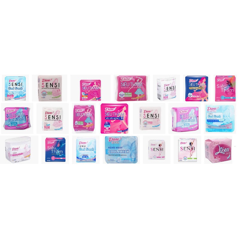 BỊCH 6 GÓI BĂNG VỆ SINH DIANA CÁC LOẠI