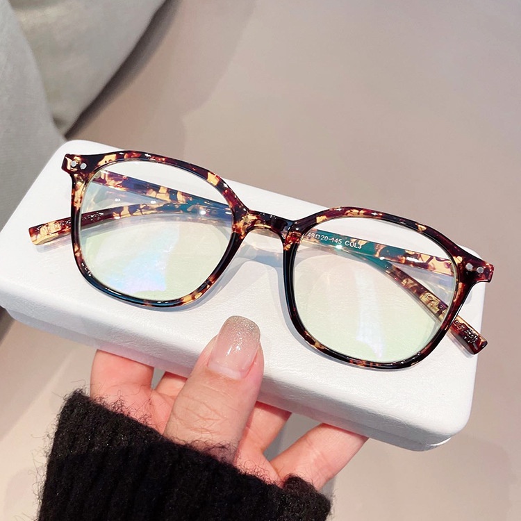 Mắt Kính Gọng Oval Chống Tia Bức Xạ Phong Cách Hàn Quốc Thời Trang Cho Nữ
