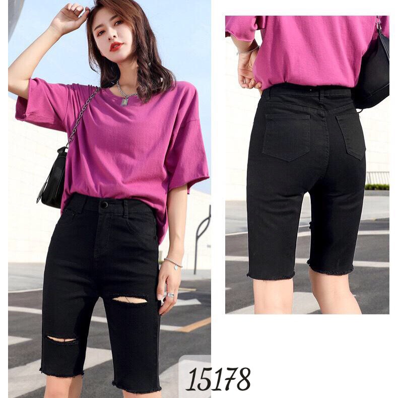 Quần ngố kaki BIGSIZE 5 tấc rách 15178