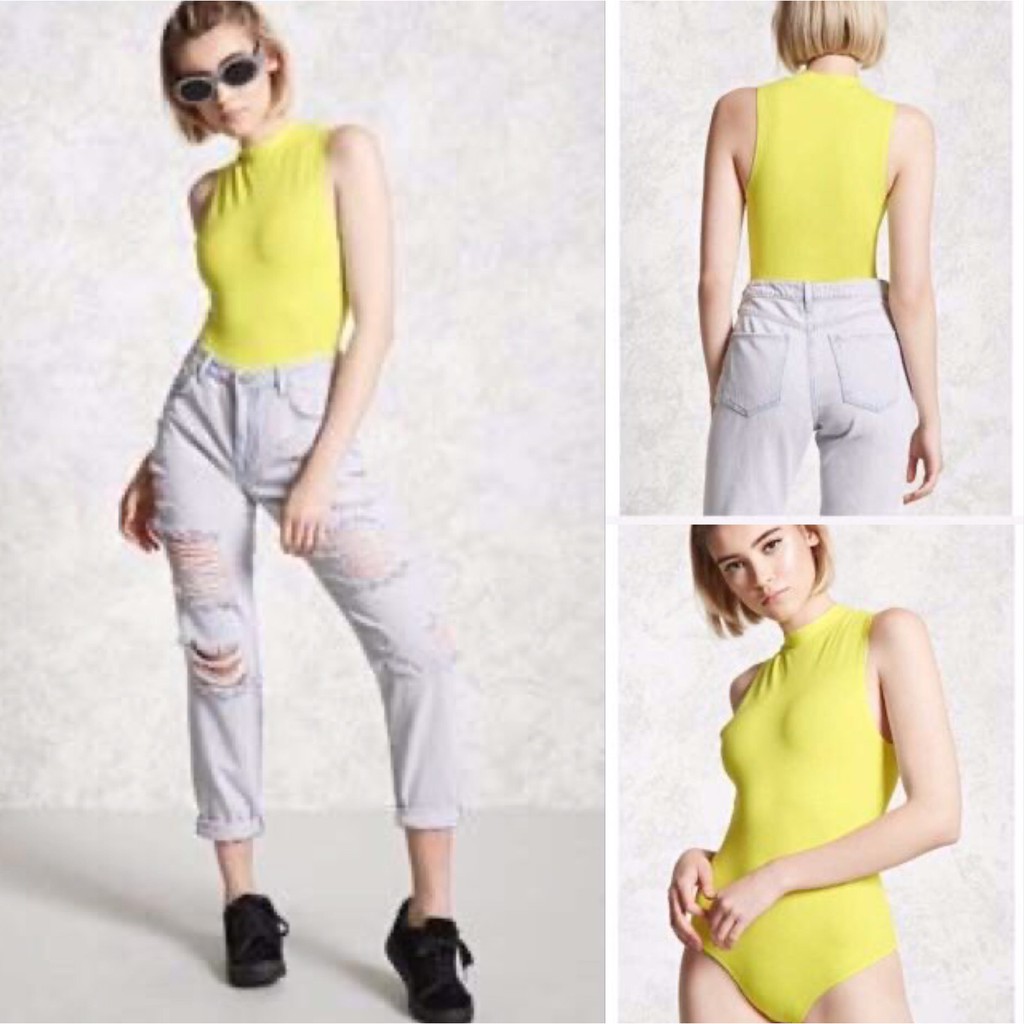 [FREESHIP-ẢNH THẬT] Bodysuit cổ lọ sát nách chuẩn xịn F21