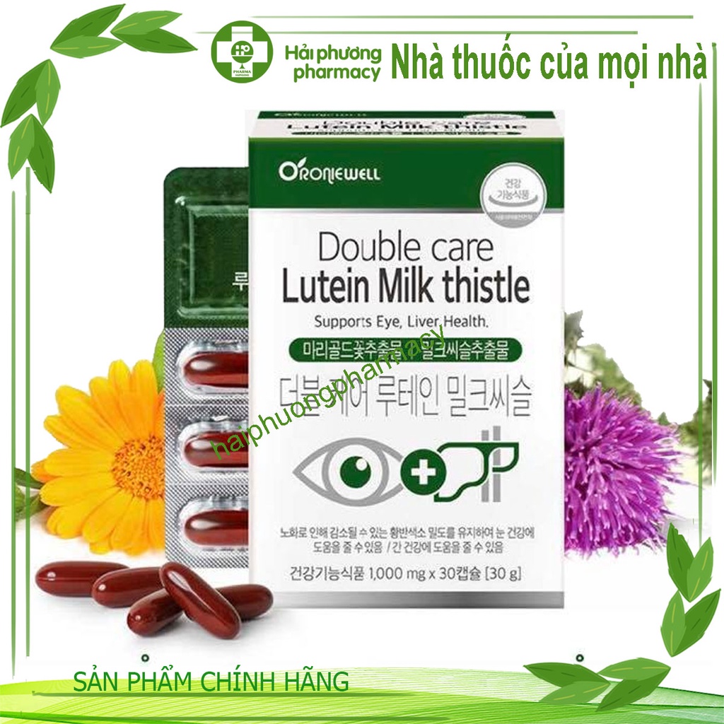 DOUBLE CARE lutein milk thistle - Bổ mắt, Bổ Gan - 30 viên Hàn Quốc