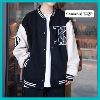 Áo bomber phối tay K unisex nam nữ, áo dù bomber viền cổ Choose Us