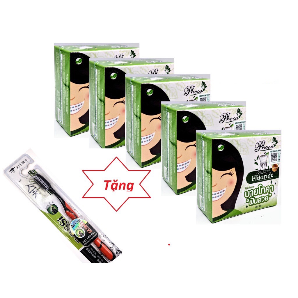 COMBO 5 HỘP KEM PHOCA TẶNG KÈM 1 BÀN CHẢI HÀN QUỐC