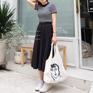 [KAYSTUDIO] CHÂN VÁY XẾP LY ĐEN - CVXLD