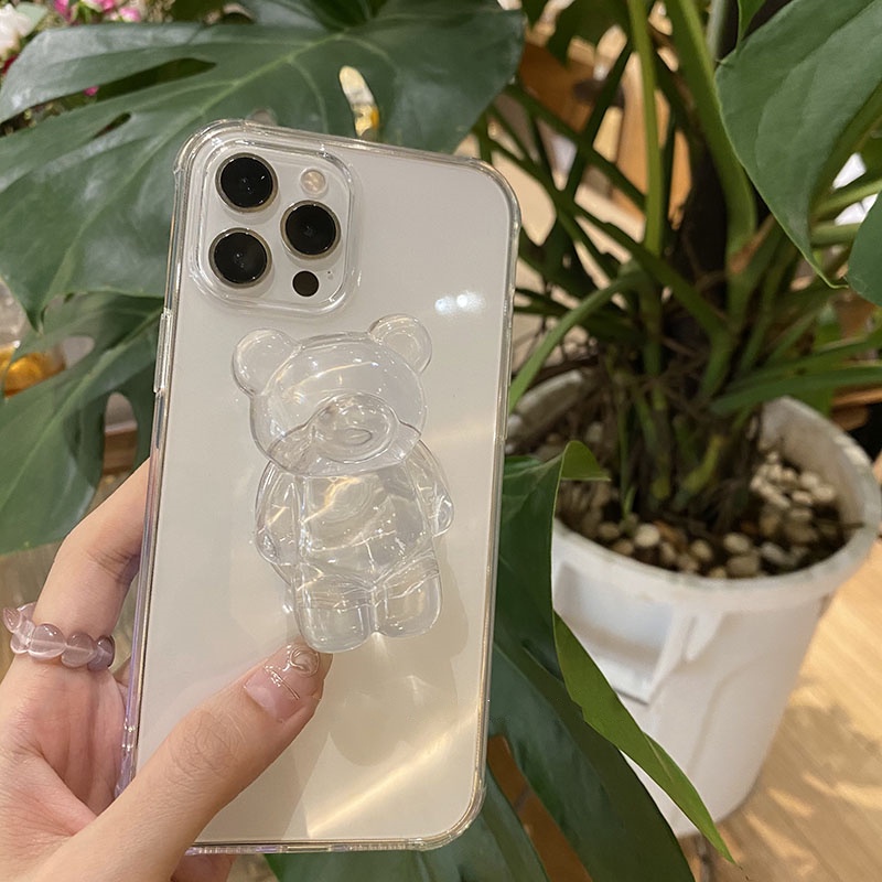 Ốp Điện Thoại Silicon Mềm Họa Tiết Gấu Hoạt Hình Cho iPhone 11 12 13 14 Pro XS Max X XR SE 7 8 Plus