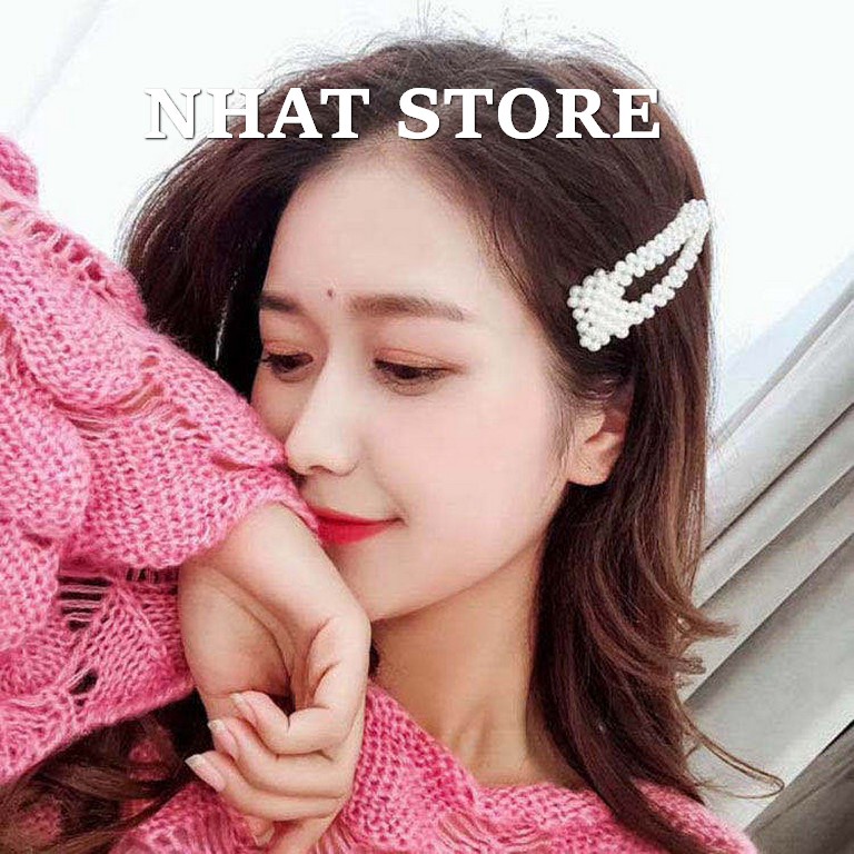 Kẹp tóc mái Hàn Quốc cho nữ, cặp tóc ngọc trai nhựa nhiều hình lựa chọn Nhat Store