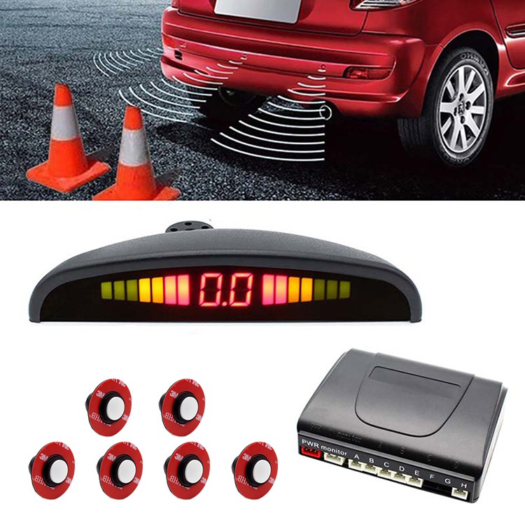 Cảm biến lùi ô tô cao cấp giống cảm biến theo xe - loại 6 mắt 4 mắt sau 2 mắt phía trước