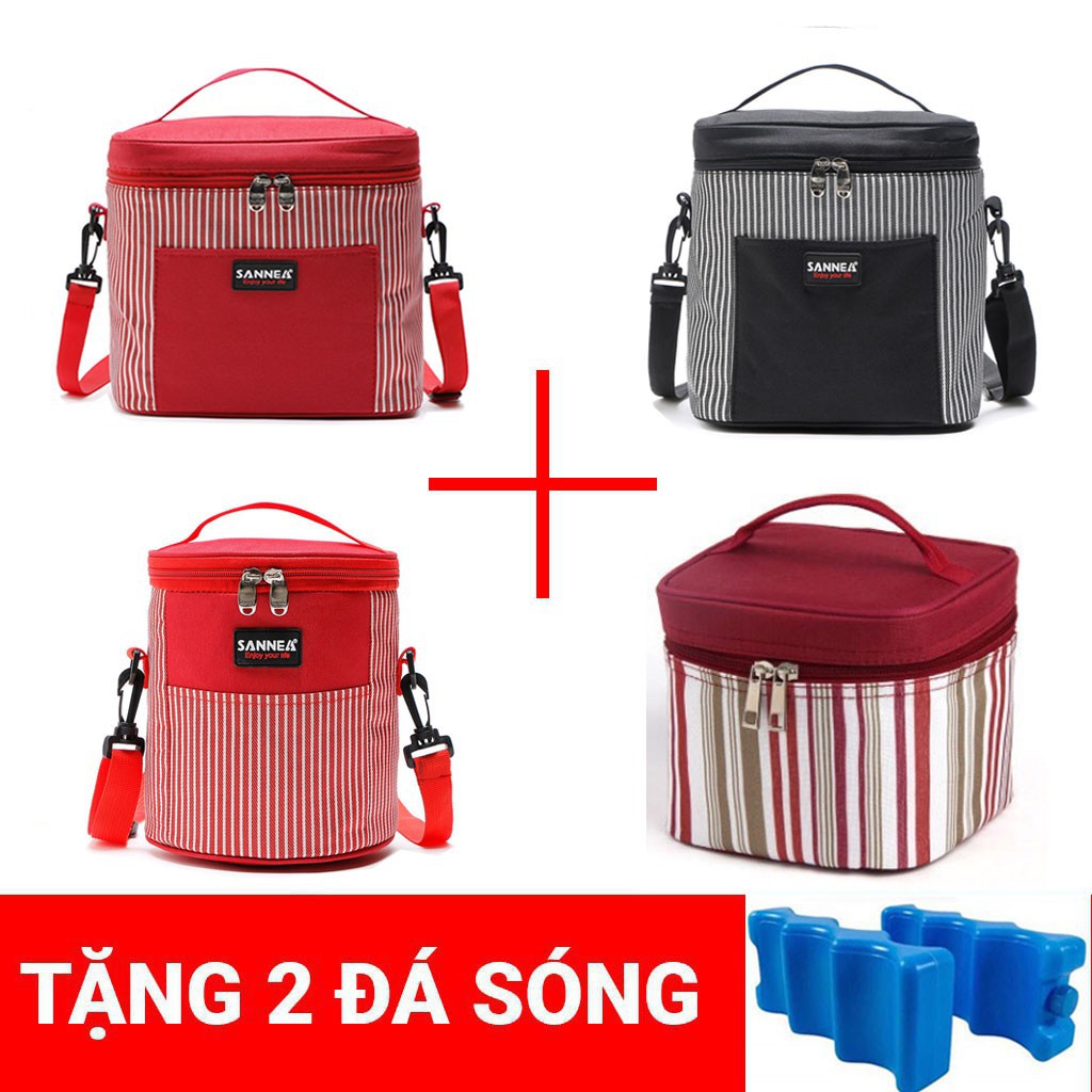 [Tặng 2 Đá 3 Sóng] Túi giữ nhiệt sọc dọc văn phòng kiểu dáng chất lượng đẹp