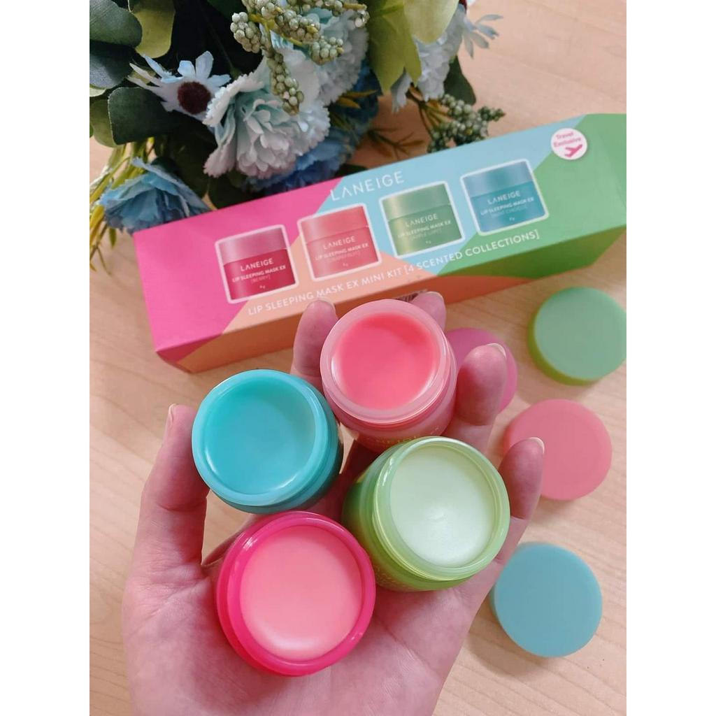 Set 4 Mặt Nạ Ngủ môi Laneige Lip Sleeping Mask Mini Kit 32g