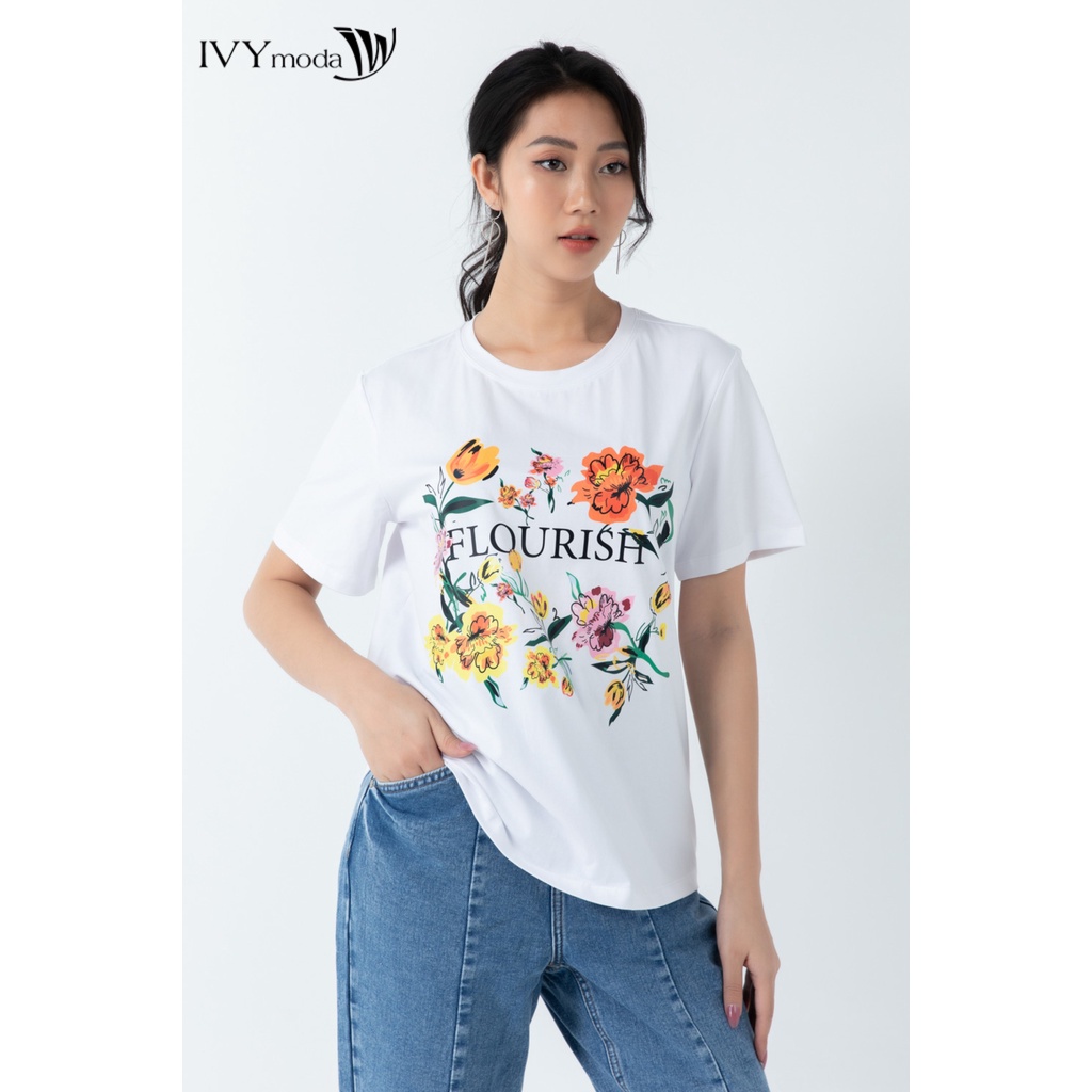 Quần bò baggy nữ kẻ trước IVY moda MS 25B7922