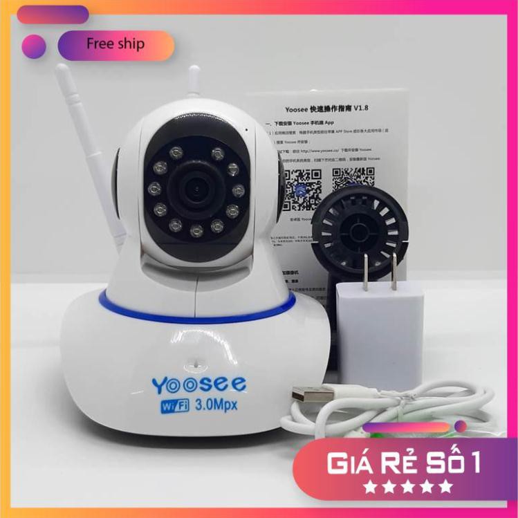 [FREESHIP] Camera IP WIFI YOOSEE 3 ANTEN 3.0MPX - BẢO HÀNH 3 THÁNG