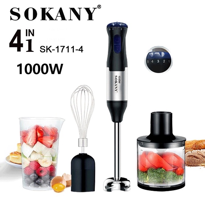 Máy xay cầm tay đa năng 4in1 SOKANY Sk1711 chế biến đồ ăn dặm cho bé