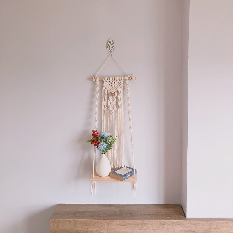 FREESHIP Kệ mã k2 kệ gỗ treo dây tết macrame trang trí phòng nội thất