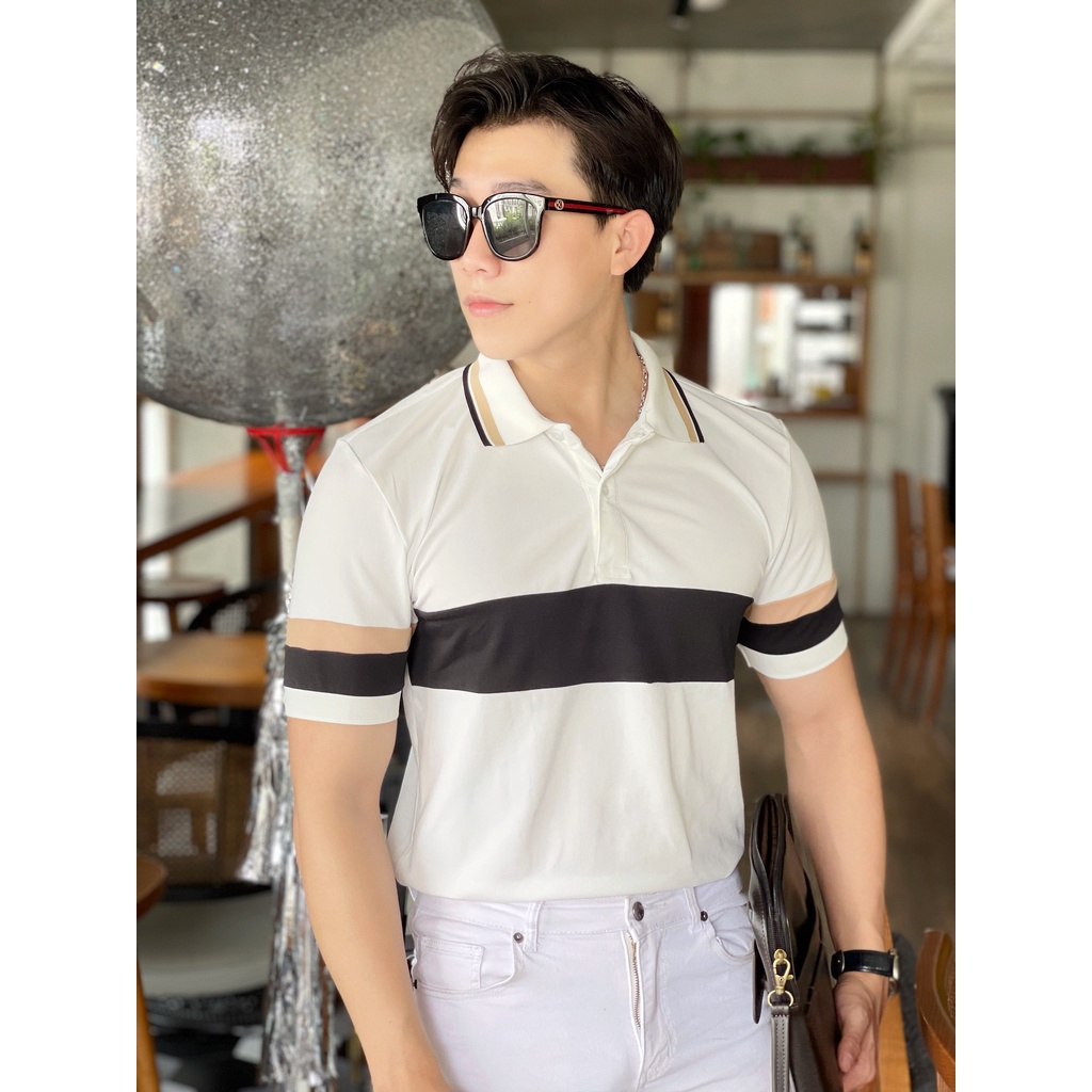 Áo polo nam cổ bẻ phối 3 màu siêu hot chất vải cá sấu Cotton xuất xịn,chuẩn form, sang trọng - thanh lịch TB035