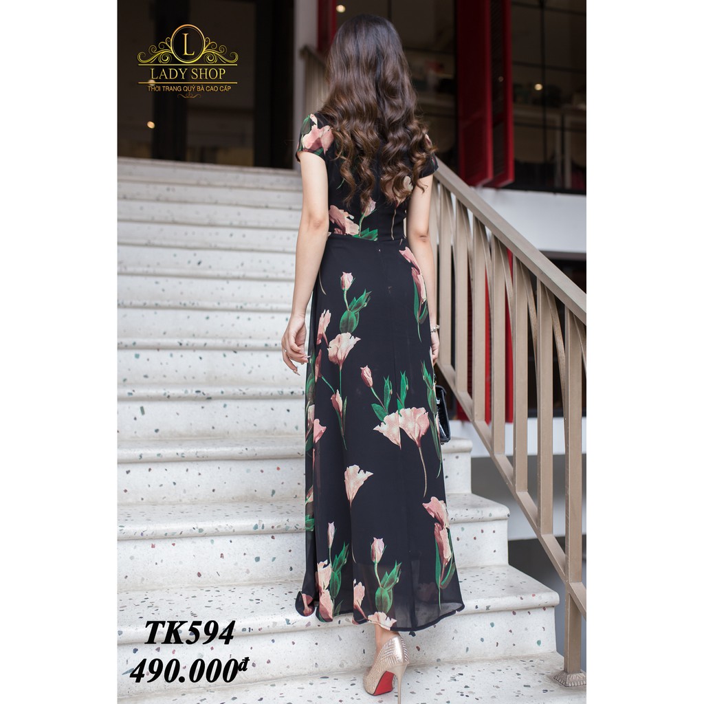 Đầm maxi voan đi biển 2021 Ladyshop TK594