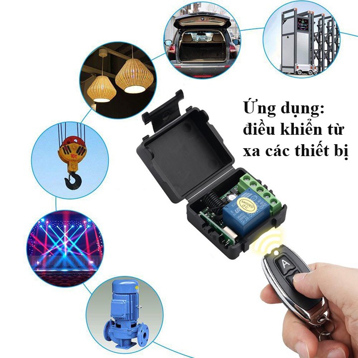 Mạch công tắc điều khiển từ xa 12V DC bật tắt thiết bị điện 1 chiều 12V, khóa chống trộm xe máy