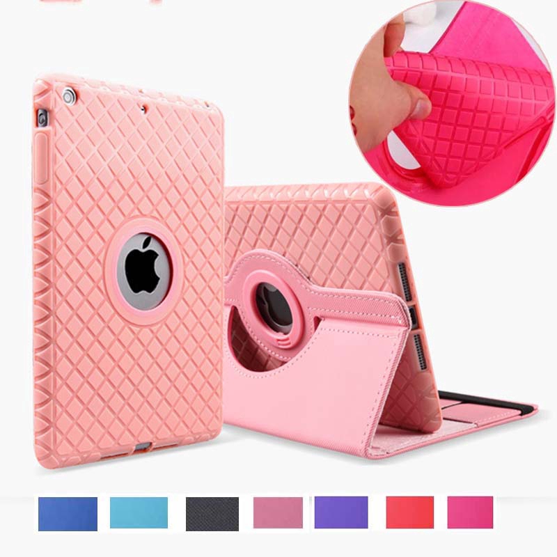 Apple iPad Air 1 Air 2 5 6 New iPad 9.7 2017 360 Degree Rotating Silicon Leather Smart Cover Case