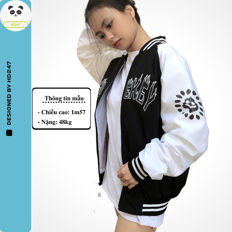 Áo Bomber Jacket Dù 2 Lớp VOGU EKEY Unisex Nữ (Ảnh Thật/Có sẵn) HD247 0253
