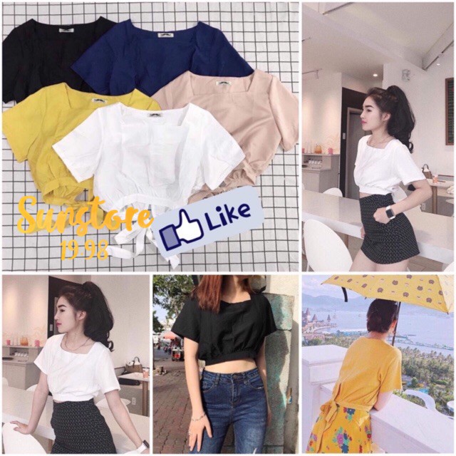 Áo croptop her cột nơ sau (Kèm ảnh chụp thật) | WebRaoVat - webraovat.net.vn