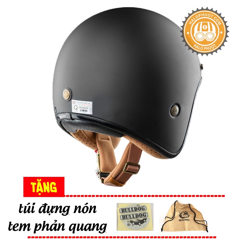 Mũ bảo hiểm Bulldog Heli Siêu Nhẹ Đen nhám