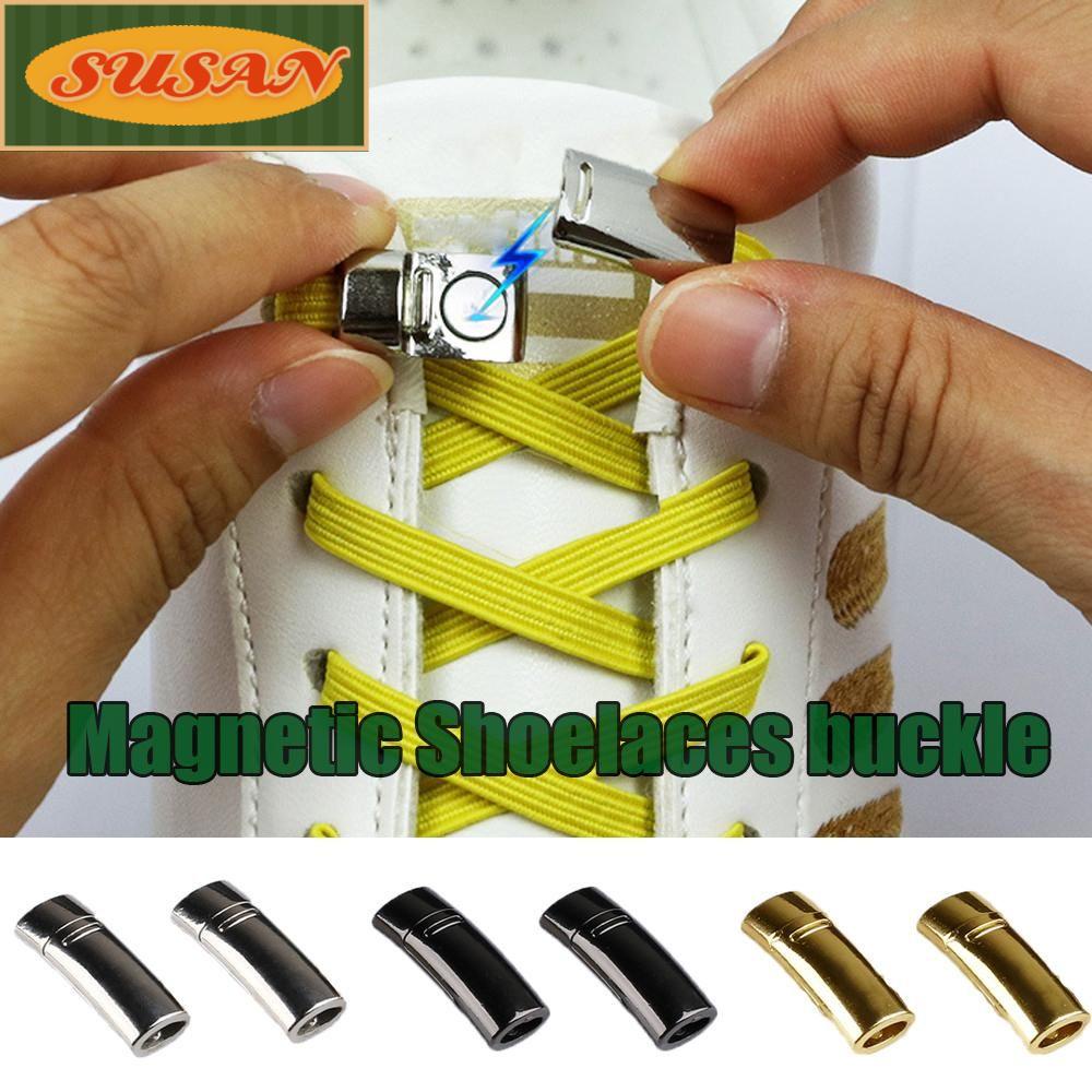 Nút khóa dây giày thể thao từ tính bằng kim loại thiết kế sáng tạo hợp thời trang dành cho trẻ em và người lớn