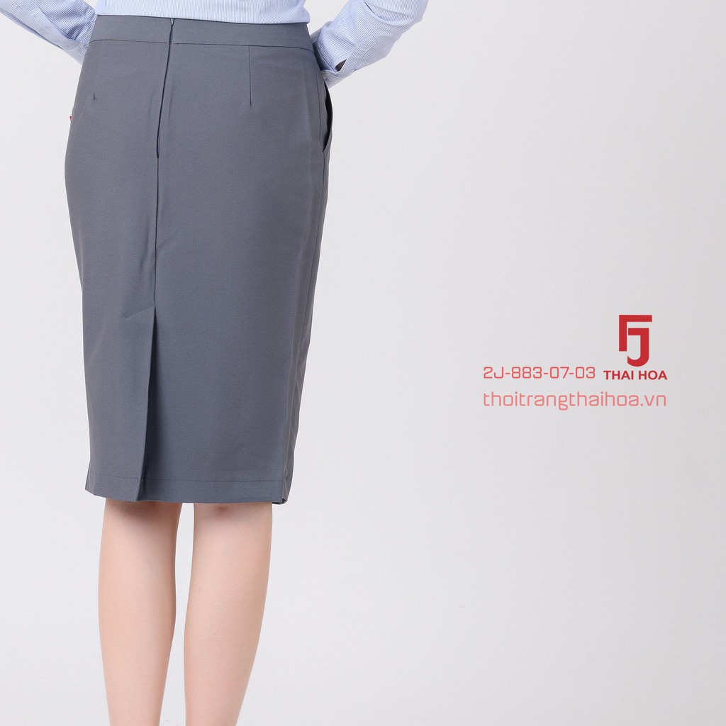Chân váy dài Thái Hòa 2J-883-07-03 🌹 Chân váy công sở dài, màu xám, dáng ôm,Chất liệu vải nhẹ,độ bền màu cao | BigBuy360 - bigbuy360.vn
